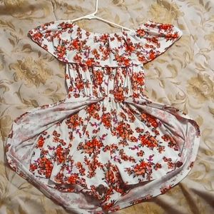Ultra Flirt Hi-Low Romper Floral Off Shoulder🌺⚘️🌹